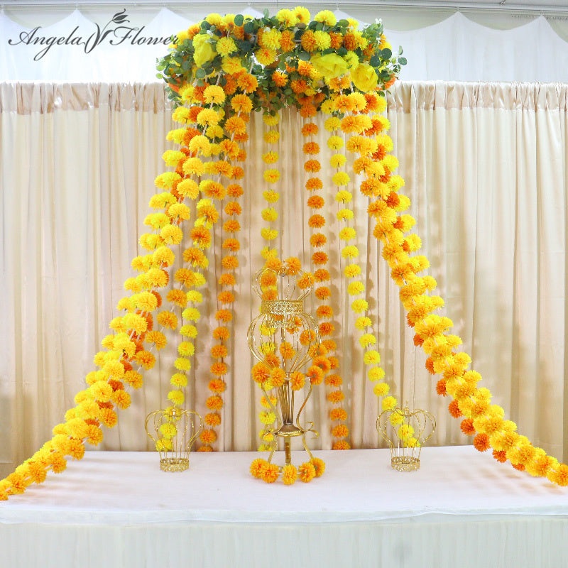 Indian Style Wedding Decor Artificial Marigold Flower String A149 A7812