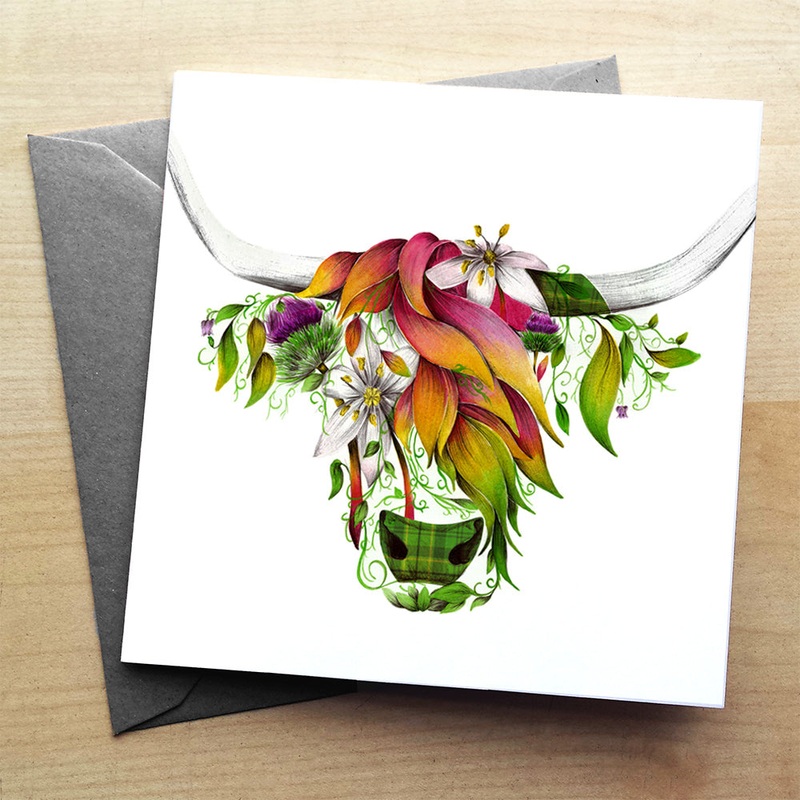 Ivy the Highland Cow greeting card