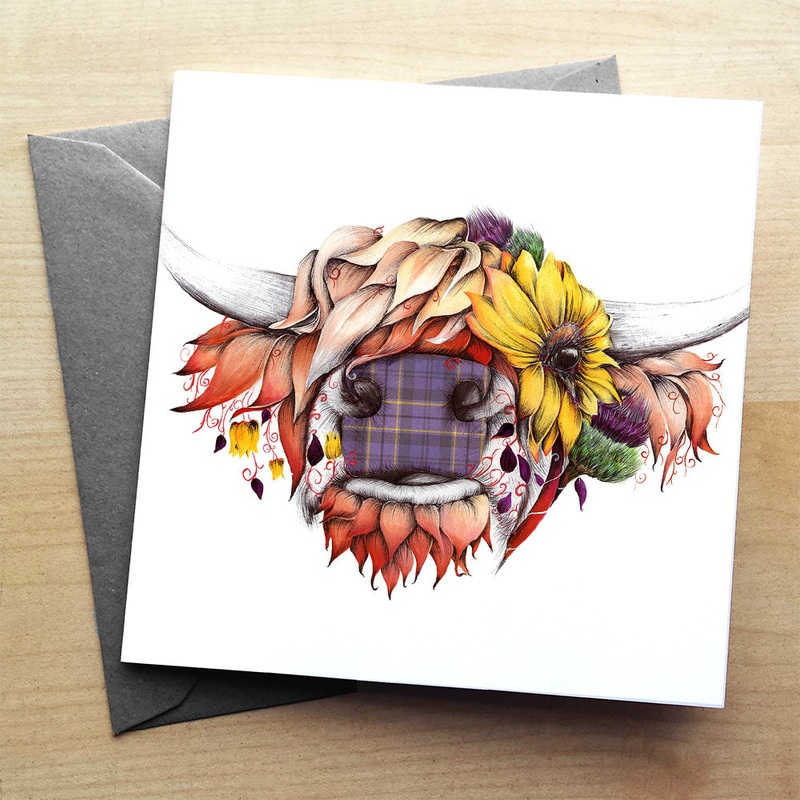 Sunny the Highland Cow greeting card