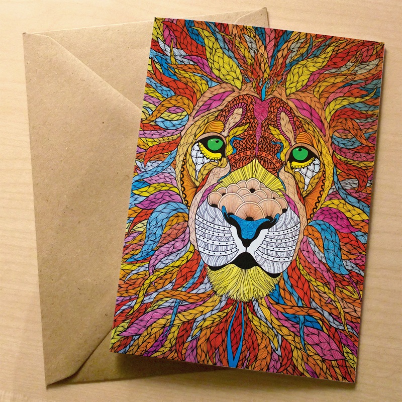 The Vibrant Lion Greeting Card