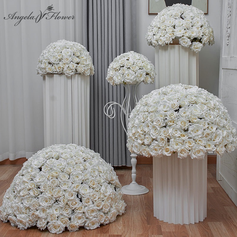 70/60/50/40/30CM White Rose Wedding Table Centerpieces Ball A7612