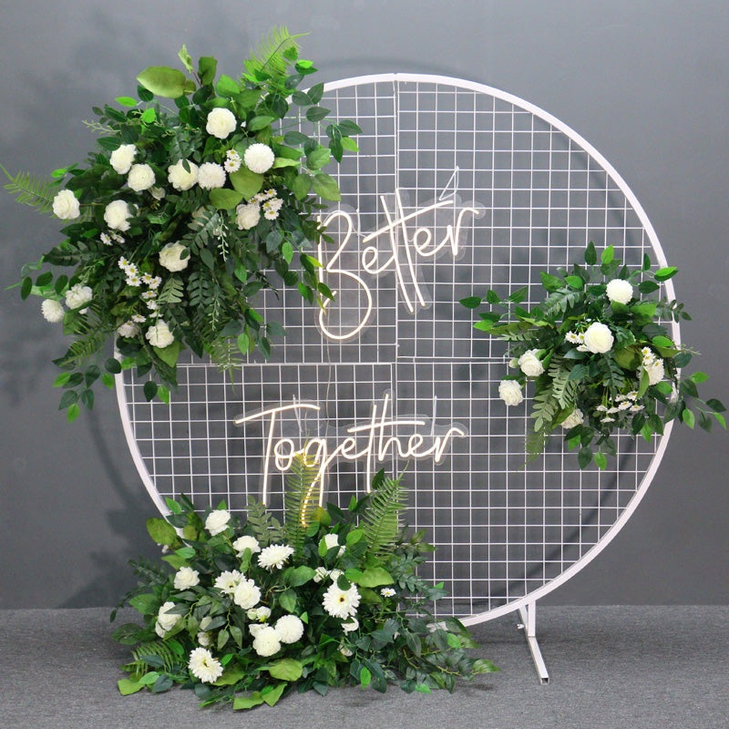 A029 A7574 Forest wedding party backdrop flower arrangement