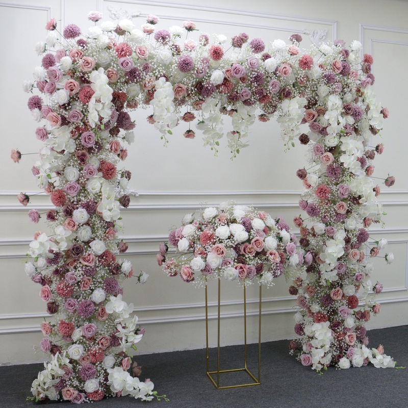 A093 A7581 A7580 White Rose Arch Decor  Wedding Backdrop Floor Floral Arrangement