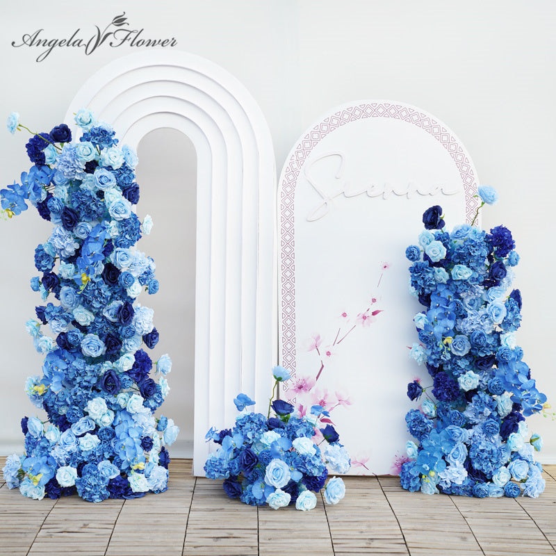 A203 A7662 Blue wedding Background Floral Art Rose Hydrangea Orchid Floor Flower ball
