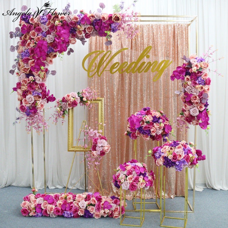 A7420 Purple Wedding Floral Set Table Centerpiece Flower Ball Scene Layout