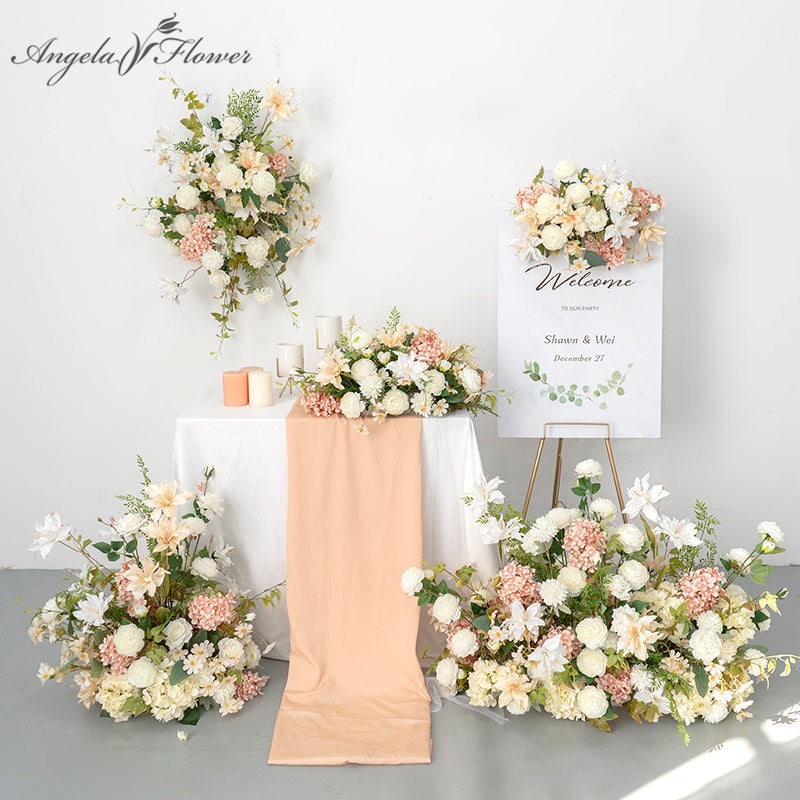 Champagne Wedding Floral Arrangement Table Centerpieces Decor A198 A7486