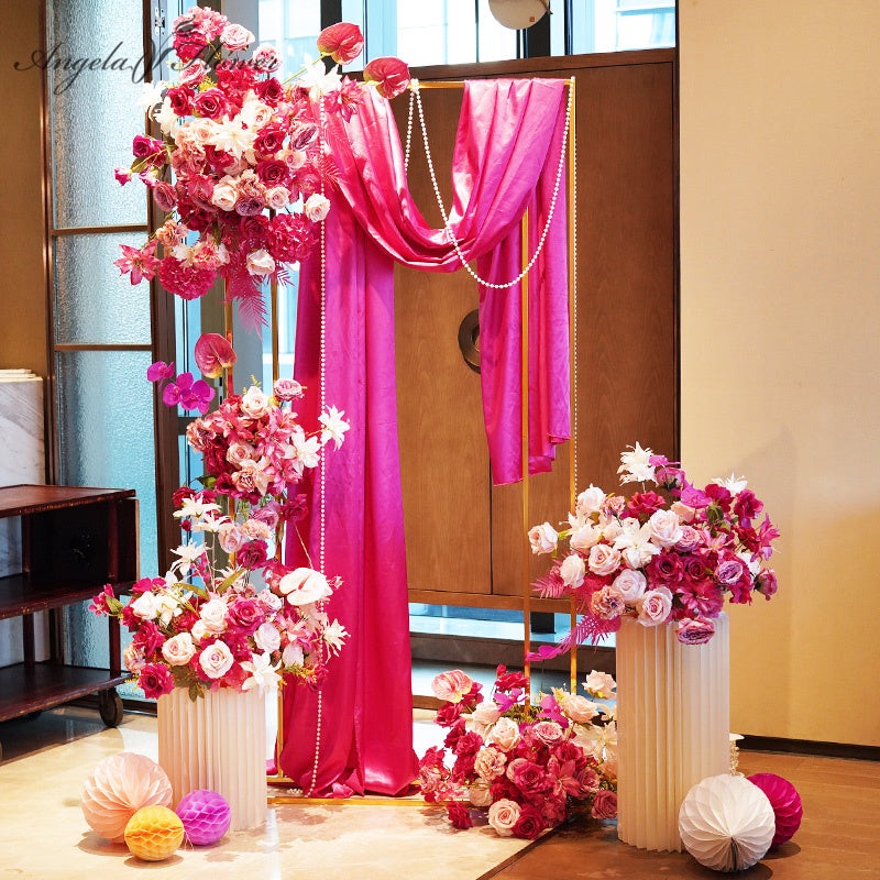 Hot Pink Wedding Backdrop Arch Decor Floral Arrangement  A184 A7655 A7664