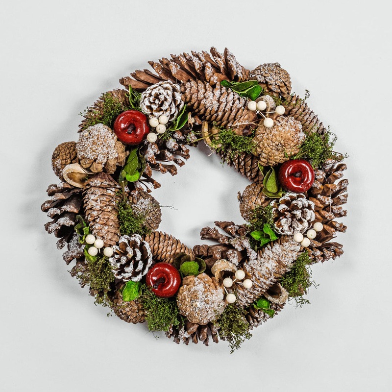 Pine Cones & Red Berries Wreath