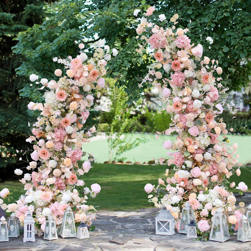 Pink Series Wedding Floral Arrangement Event Horn Arch Decor BA019 A7596