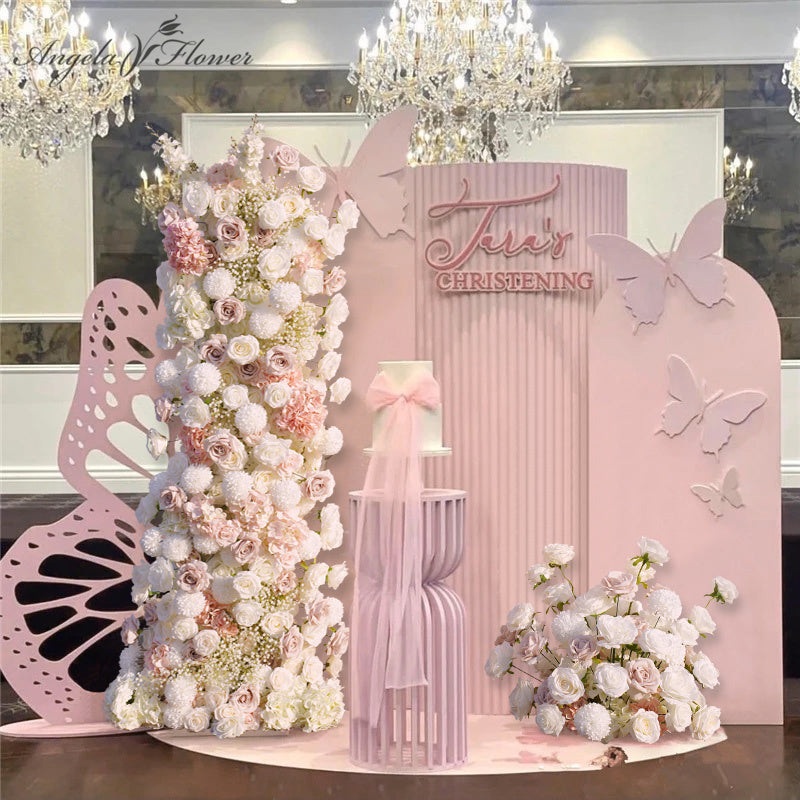 Pink White 5D Wedding Backdrop Floral Arrangement A023 A5003 A7648