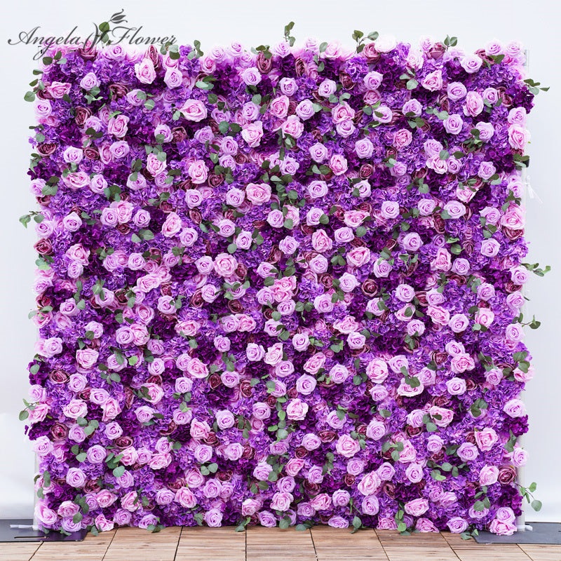 Purple 5D Cloth Flower Wall Arrangement Wedding Props A140 A7544