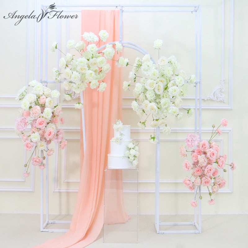 White Pink Wedding Arrangement Event Arch Hang Floral Event  A129 A7484