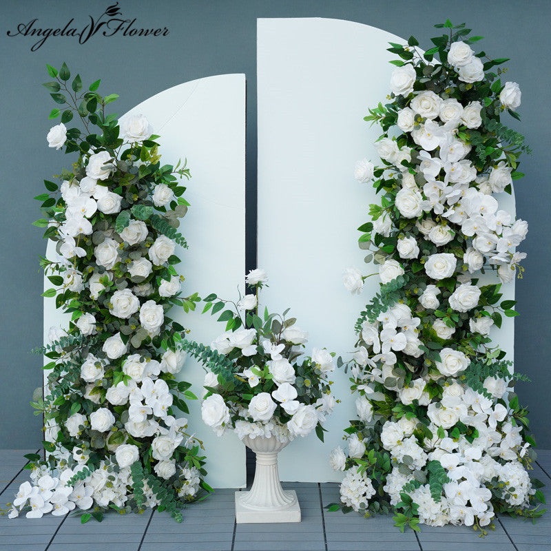 White Rose Orchid Greenery Wedding Party Floral Arrangements A202 A7663