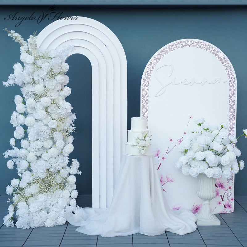 White Rose Wedding Arch Decor Stage Road Lead Floor Flower A023 A4891 A7647