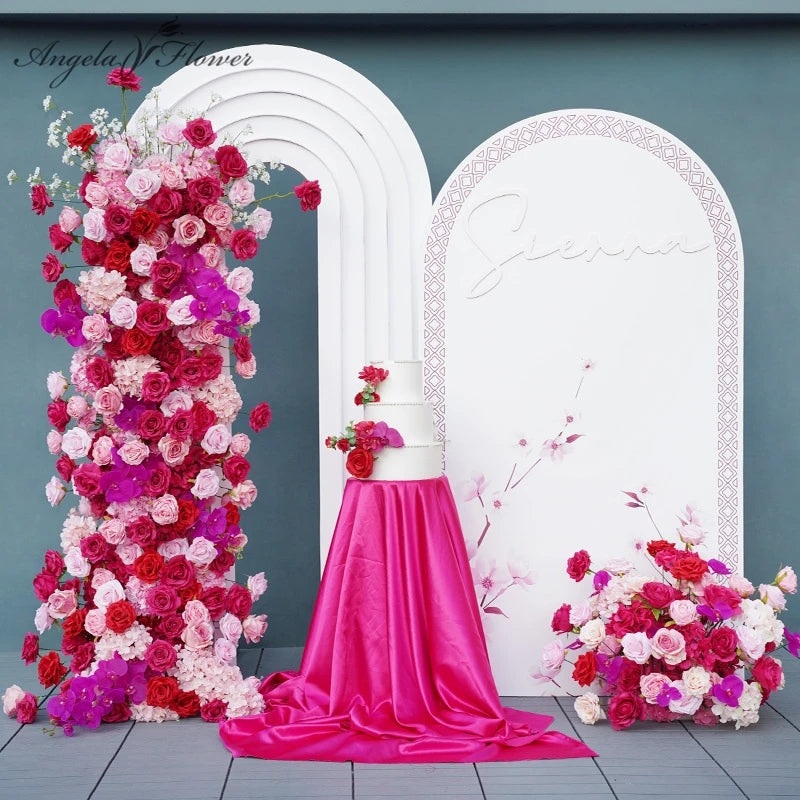 A023 A7646 A8031 Deluxe 5D Red Pink Wedding Background floral Arrangement Party Arch