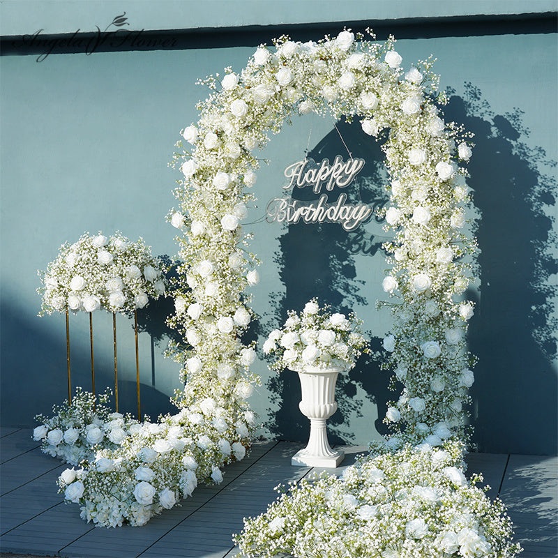 A1867 A7452 A7672 A5083 A4734 Luxury White Rose Baby Wedding Flower Event Table centerpiece