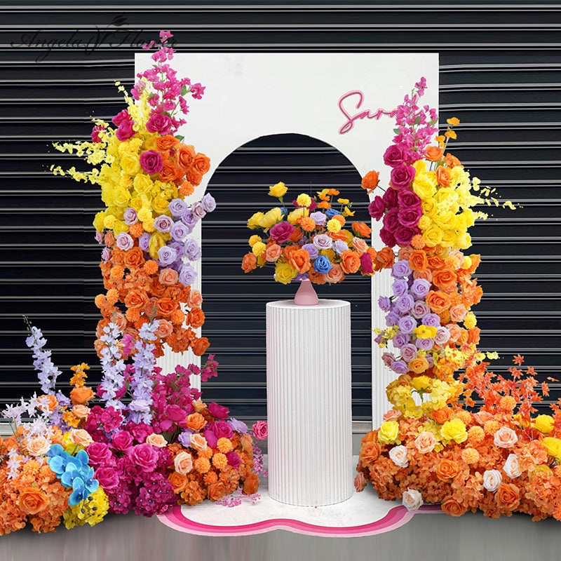 A236 A7668 Wedding Floor Flower Arch KT Board Decorative Flower Row