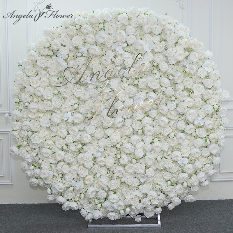 A7712 Round 5D White Rose cloth Wall wedding arrangement