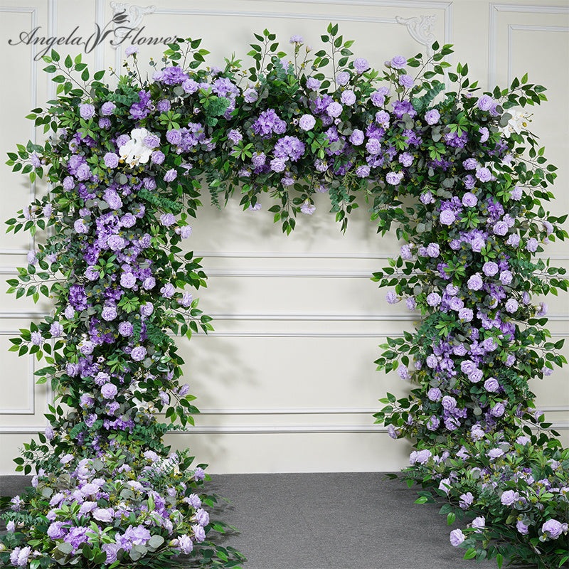 A7741 Luxury Lilac Purple Green Leaf Alanna Wwedding Flower Background