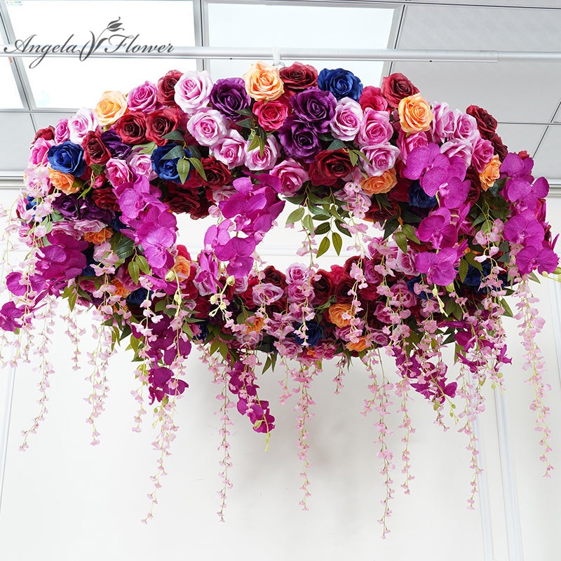 A7749 A7753 Ceiling Round Arch Hanging Hoop Frame Decor Floral Arrangement