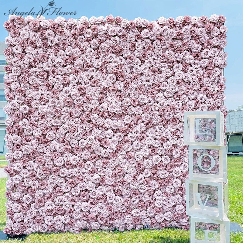 A7757 Nude Pink Dusty Grey Purple Rose 5D Cloth Flower Wall Wedding Backdrop