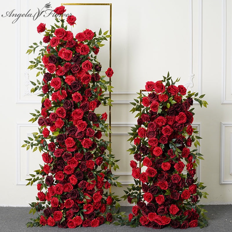 A7764 5D Red Rose Wedding Background Arch KT Board Decorative Flower Row