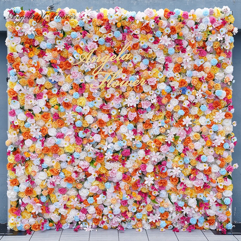 A7771 Rose Peony Roll Up Cloth 5D Flower Wall Arrangement Wedding Backdrop Decor