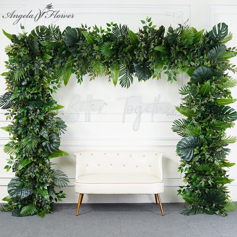 A8070 A8246 Outdoor Wedding Backdrop Green Plant Leaves Floral Arrangement