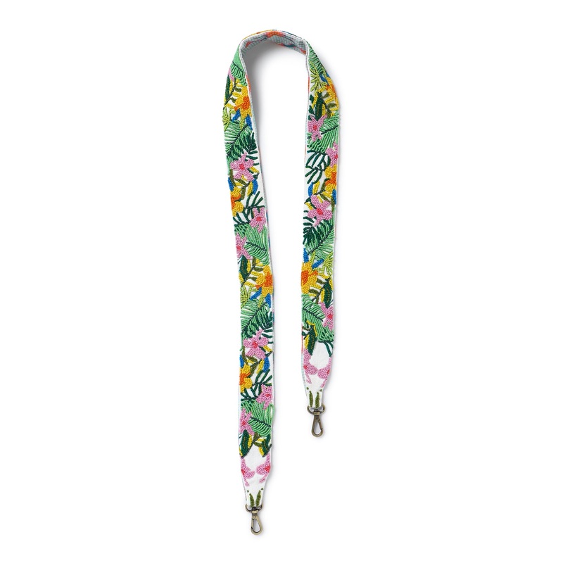 Botanical Embroidered Strap – White