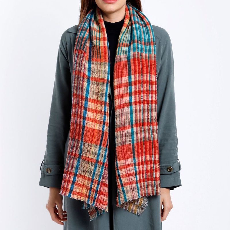 Bumble Stripes Scarf-Coral