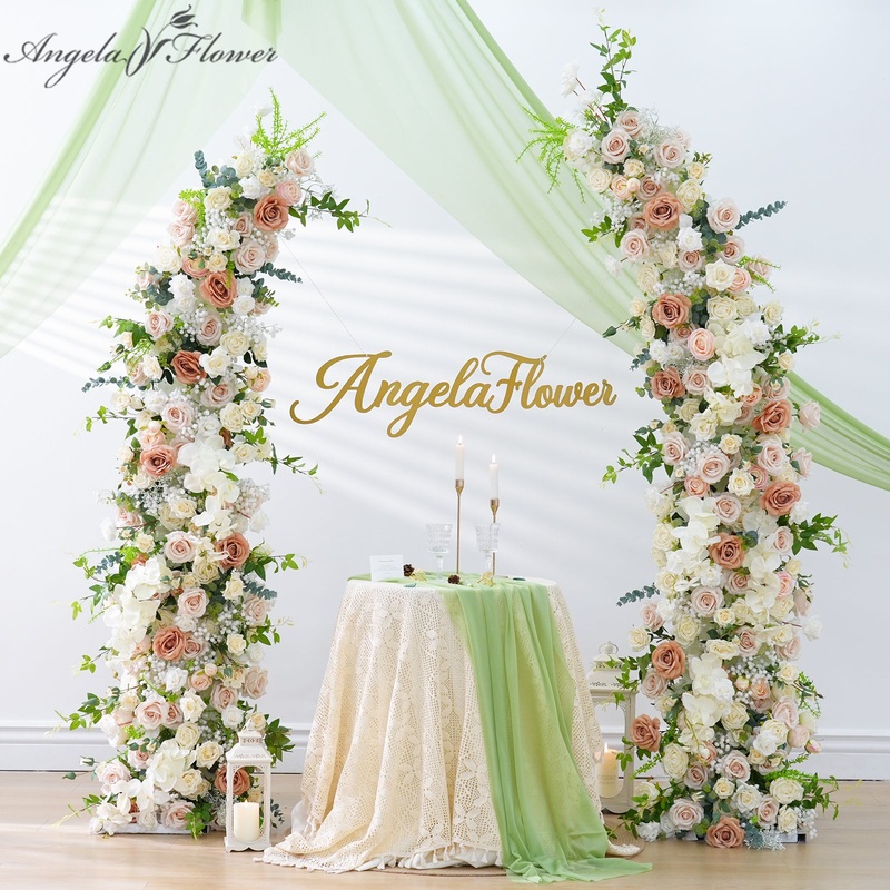 Horn Arch White 5D Floral Arrangement Wedding Decor A7044 A8055