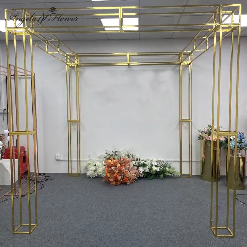 7.87ft/2.4m Stable Square Gilded Screen Wedding Backdrop Frame A8082 A8085