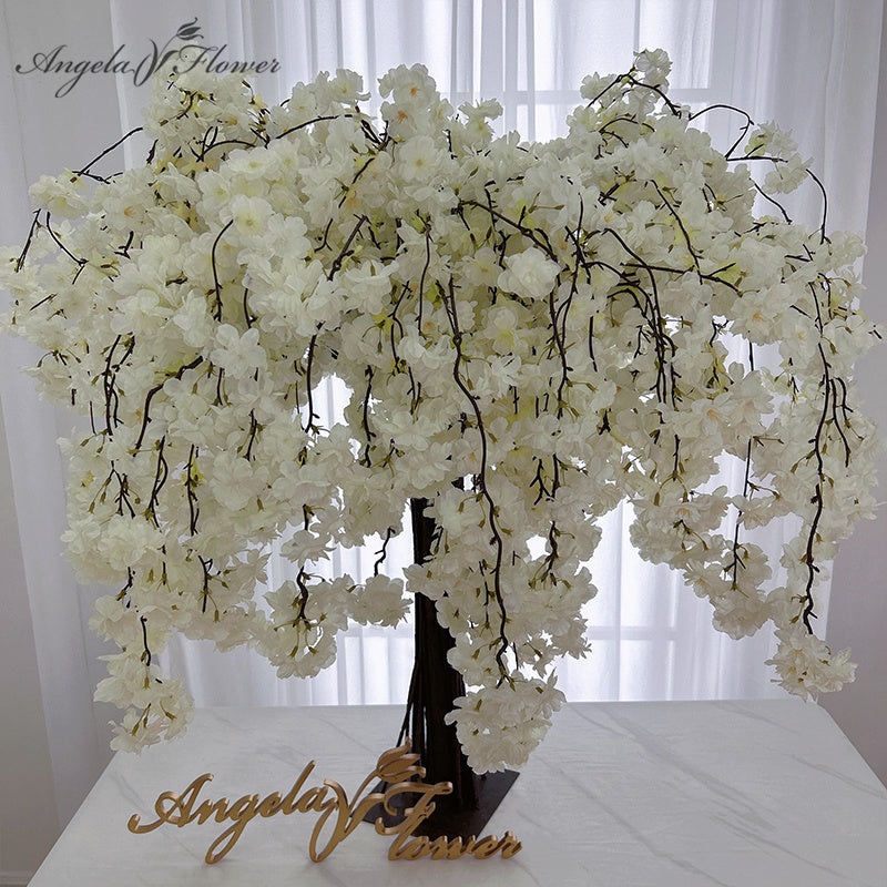 A1268 50pcs/lot White Pink Champagne Hanging Cherry Blossoms Artificial Flower