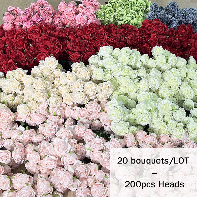 A3725 20 Bunches/Lot 10 Heads Rose Wedding Floral Materials