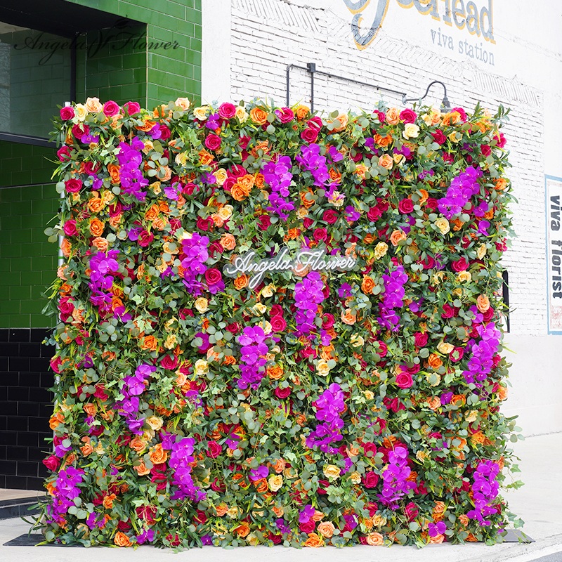 A7781  Wedding Backdrop Deco Orchid Rose Creeper Green Plants Vine 5D Cloth Floral Wall