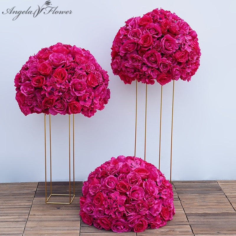 A7784 60cm Hot Pink Rose Flower Ball Table Centerpiece Decor