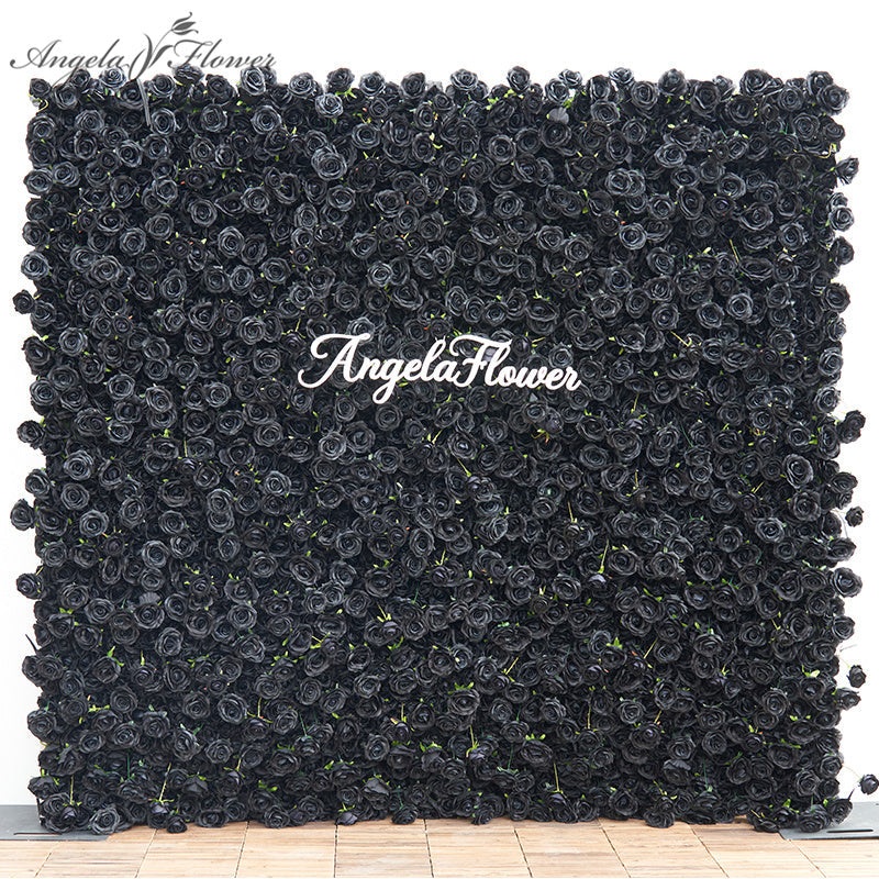 A7786 Black Rose 5D Rolling Up Cloth Curtain Flower Wall