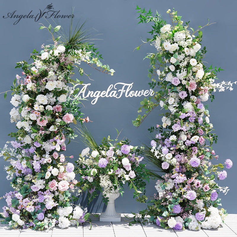 A7787 A0005 Greenery Rose Flower Row Decor Wedding Backdrop Horn Arch Table Floral