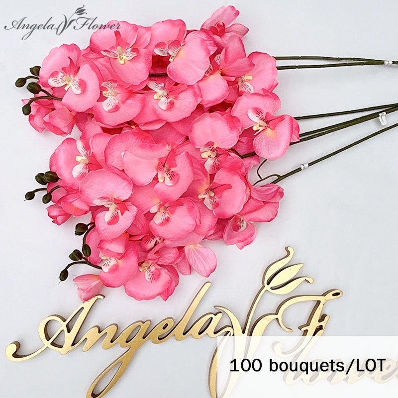 100pcs/lot Silk Orchid Wedding Bouquet Floral Arrangement Materials A7723