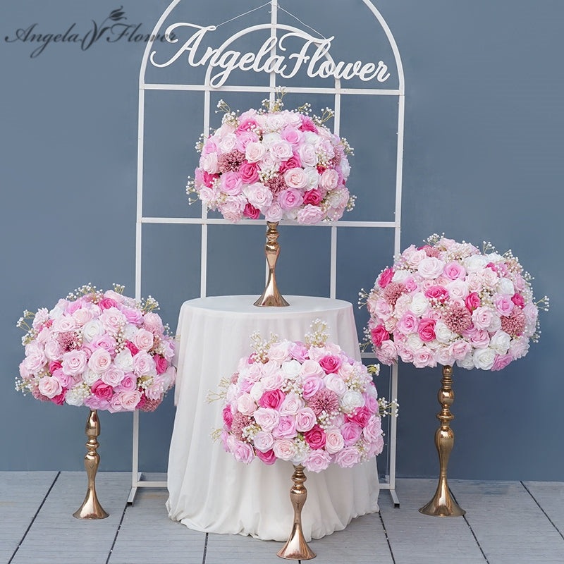A8125 Pink Rose Wedding Background Table Central Flower Ball Event Accessories