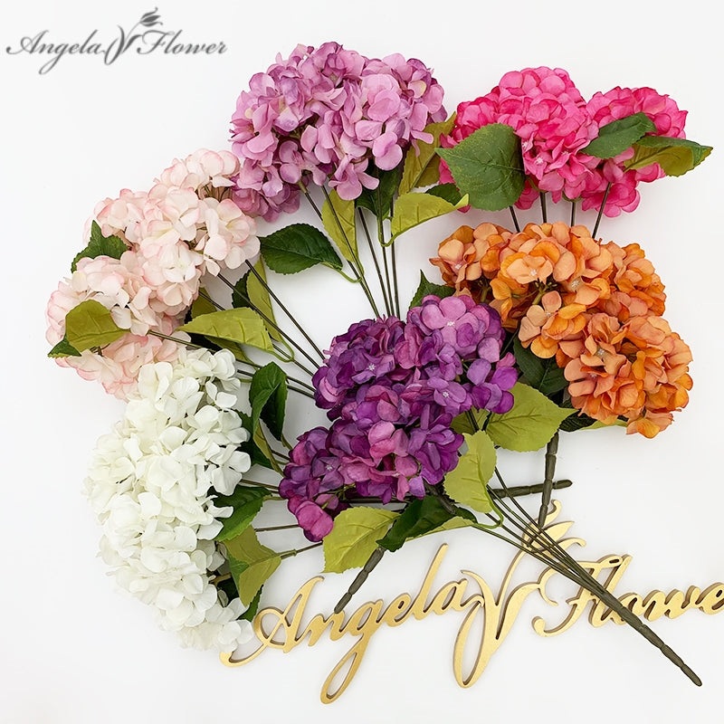 A9991 10pcs/Lot 5-head Hydrangea Artificial Flower Wedding Floral Arrangement