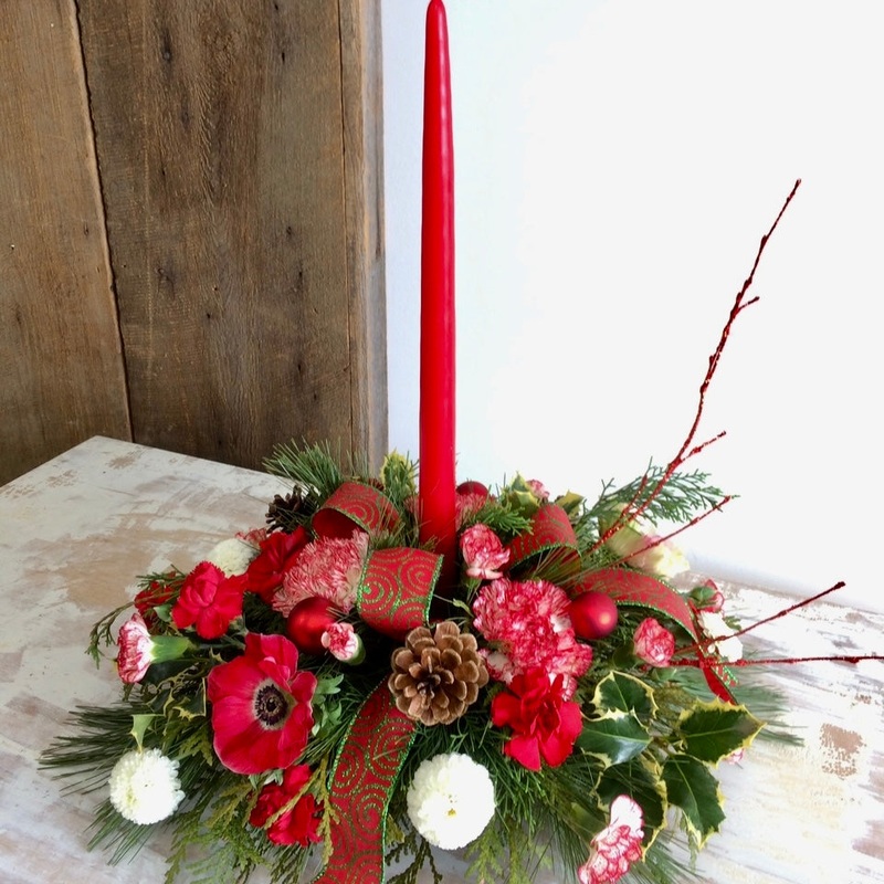 Christmas Joy ~ Single Candle Centerpiece