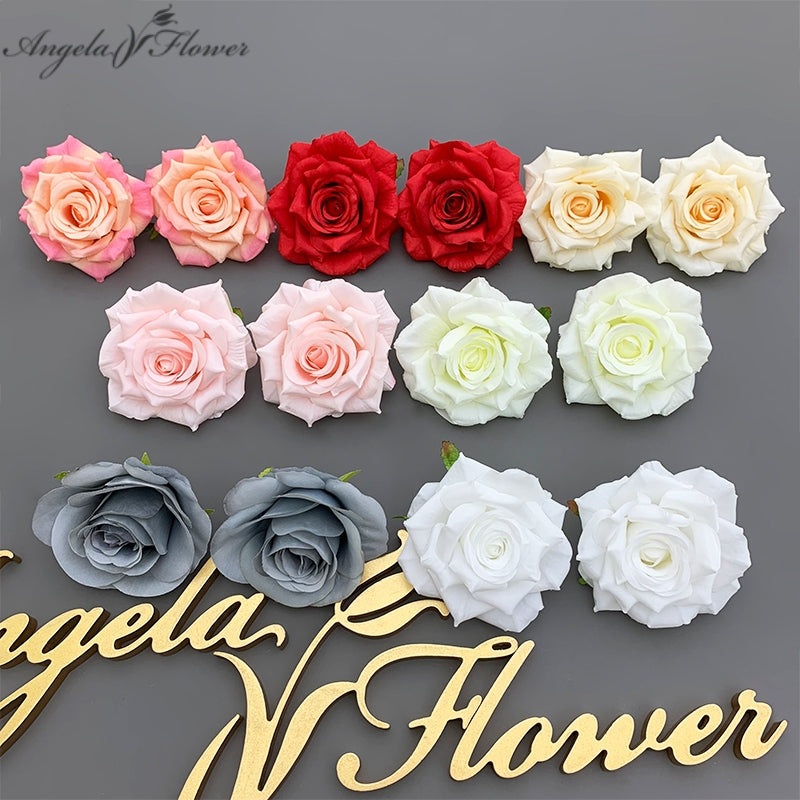 A1111 100Pcs Artificial Rose Flower Head Wedding Room Decoration Accessories