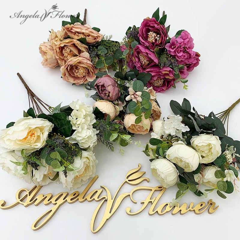 A4067 A8073 Rose Peony Table Vase Decoration Accessories Arrangement Floral