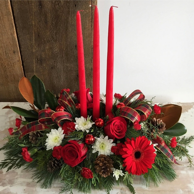 Christmas Elegance ~ Triple Candle Centerpiece