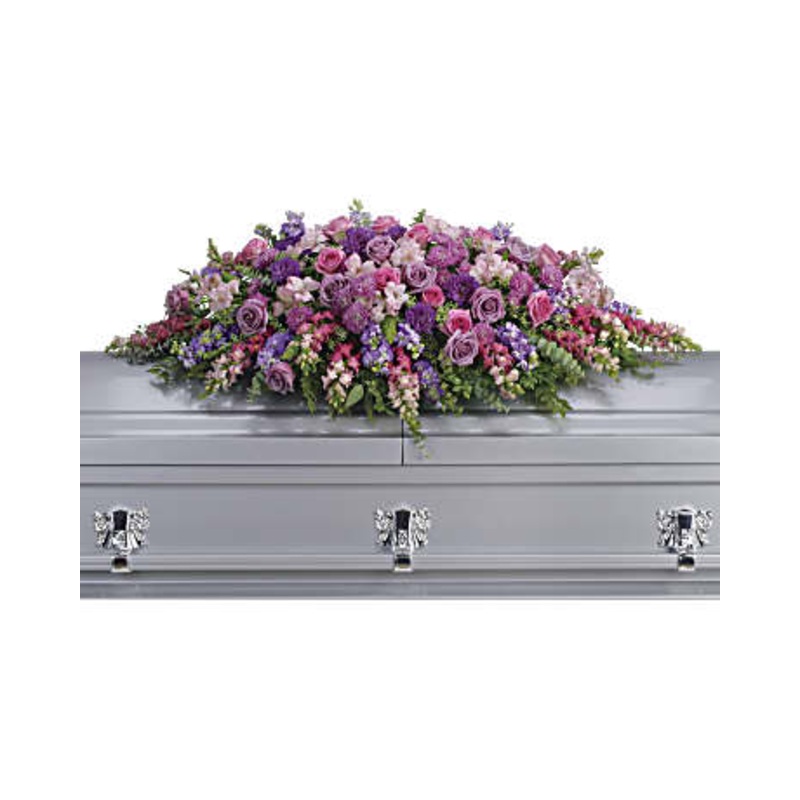 Lavender Tribute Casket Spray-Closed Casket & For Open Casket