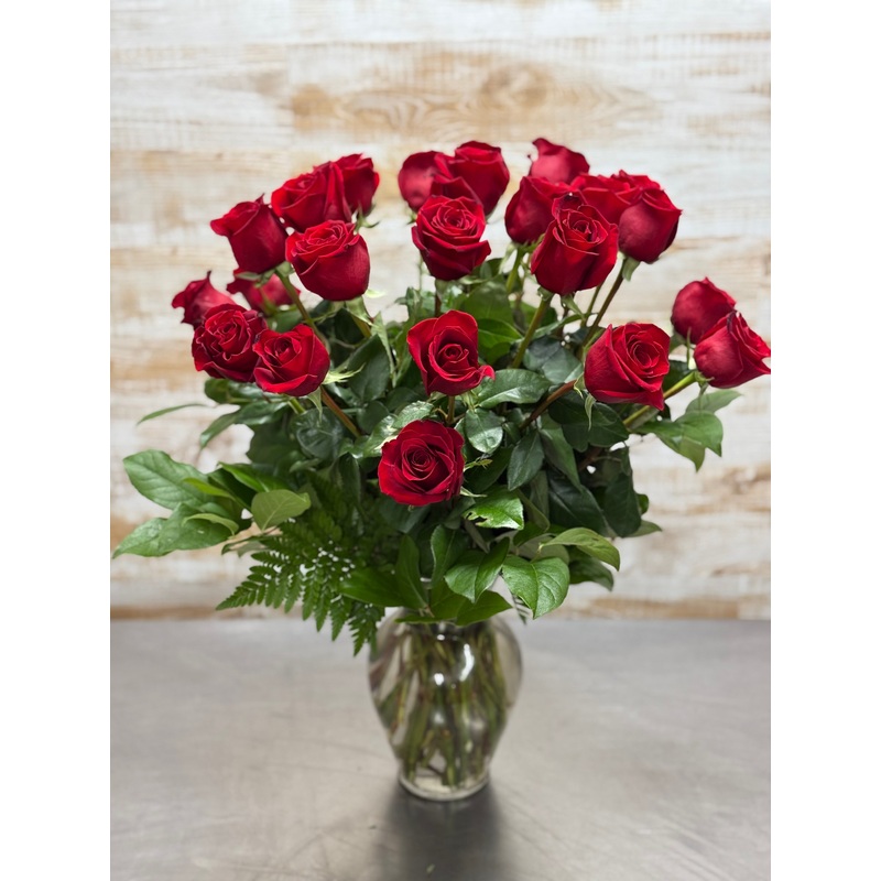 Two Dozen Rose Roses-No Filler Flower & With Babies Breath