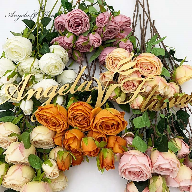 20 pieces/batch 62cm 3 head artificial rose wedding bouquet accessories A6799