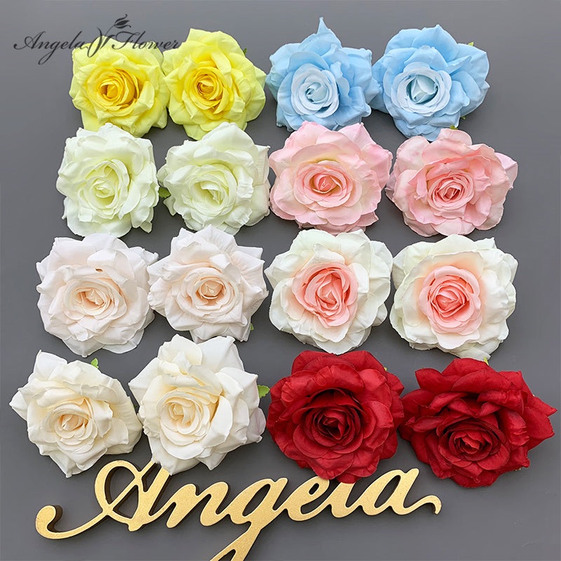 A4328 100pcs Silk 9cm Rose Head Flowers Wedding Floral Accessories