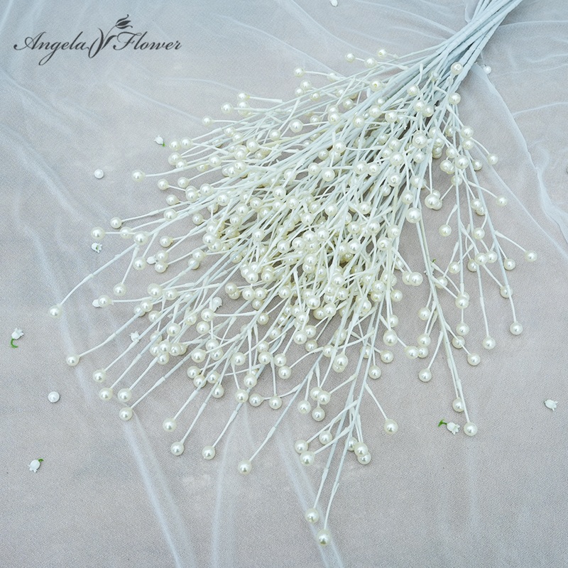 A1015 20pcs/lot 3.21ft White Peal Artificial Flower Branch Wedding Floral Arrangement Material